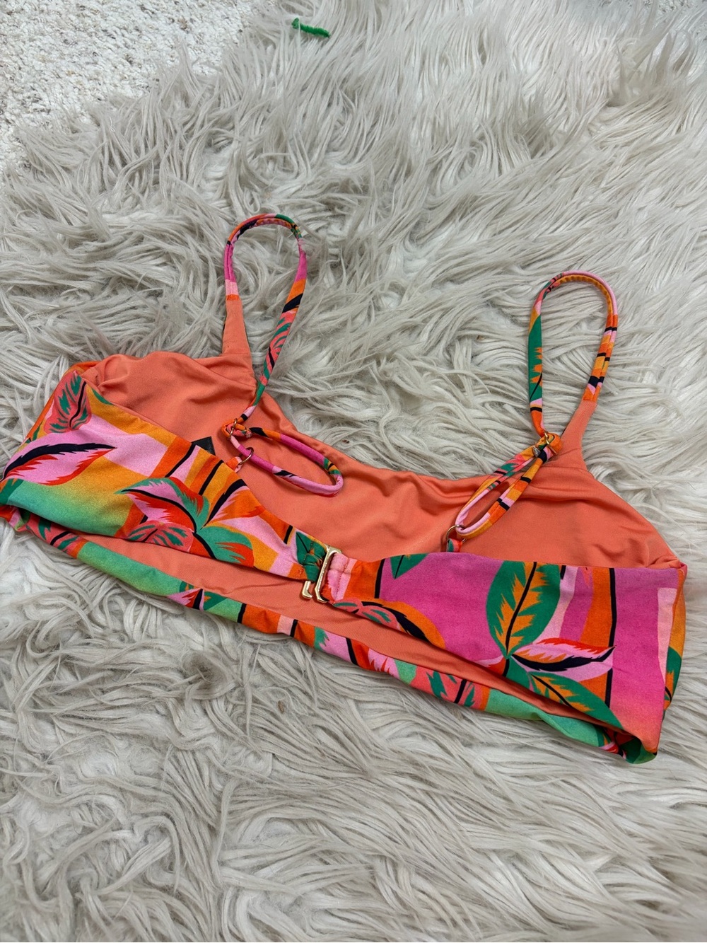 Beach Riot Camilla Palm Beach Bikini Top Size L - Picture 3 of 4